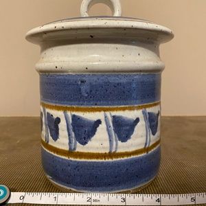 Boho Pottery Jar with Lid